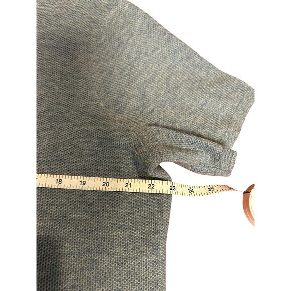 MARINE LAYER Heather Blue Merino Wool Blend Short Sleeve Sweater Tee Size Large - Picture 3 of 10